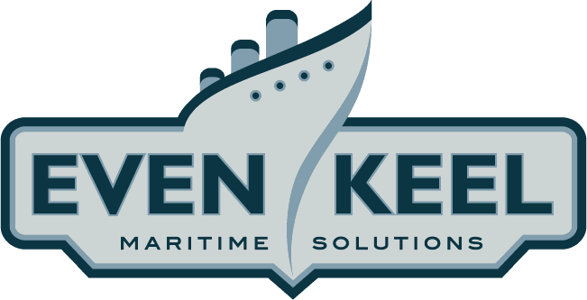 Logo for Even Keel Maritime Solutions: a stylized ship above the wordmark &lsquo;EVEN KEEL — Maritime Solutions.&rsquo;